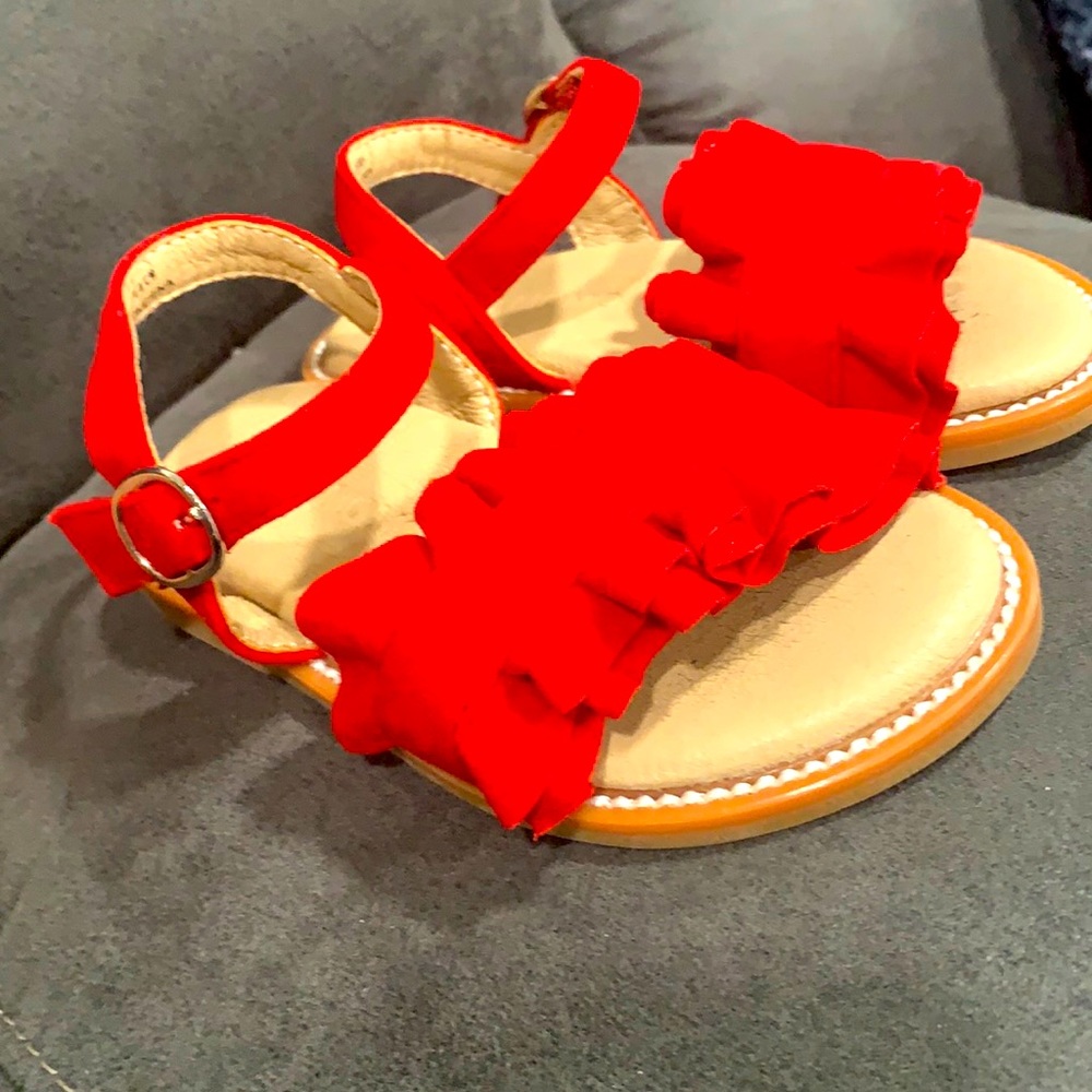 Toddler girl beautiful red sandals 7C